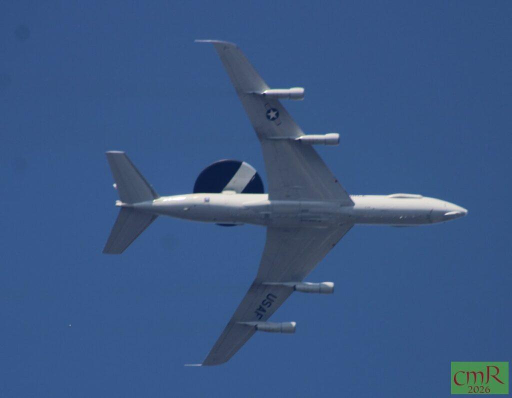 E-3G entry 81-0005 in banked flight
