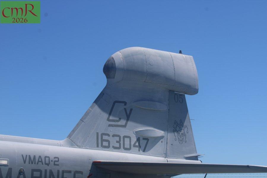EA-6B "Football" antenna fiarijg atop the vertical tail.